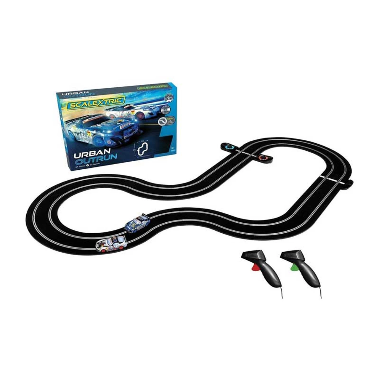 Scalextric Urban Outrun GT Zombie vs GT Spartan 1/32 Slot Car Set