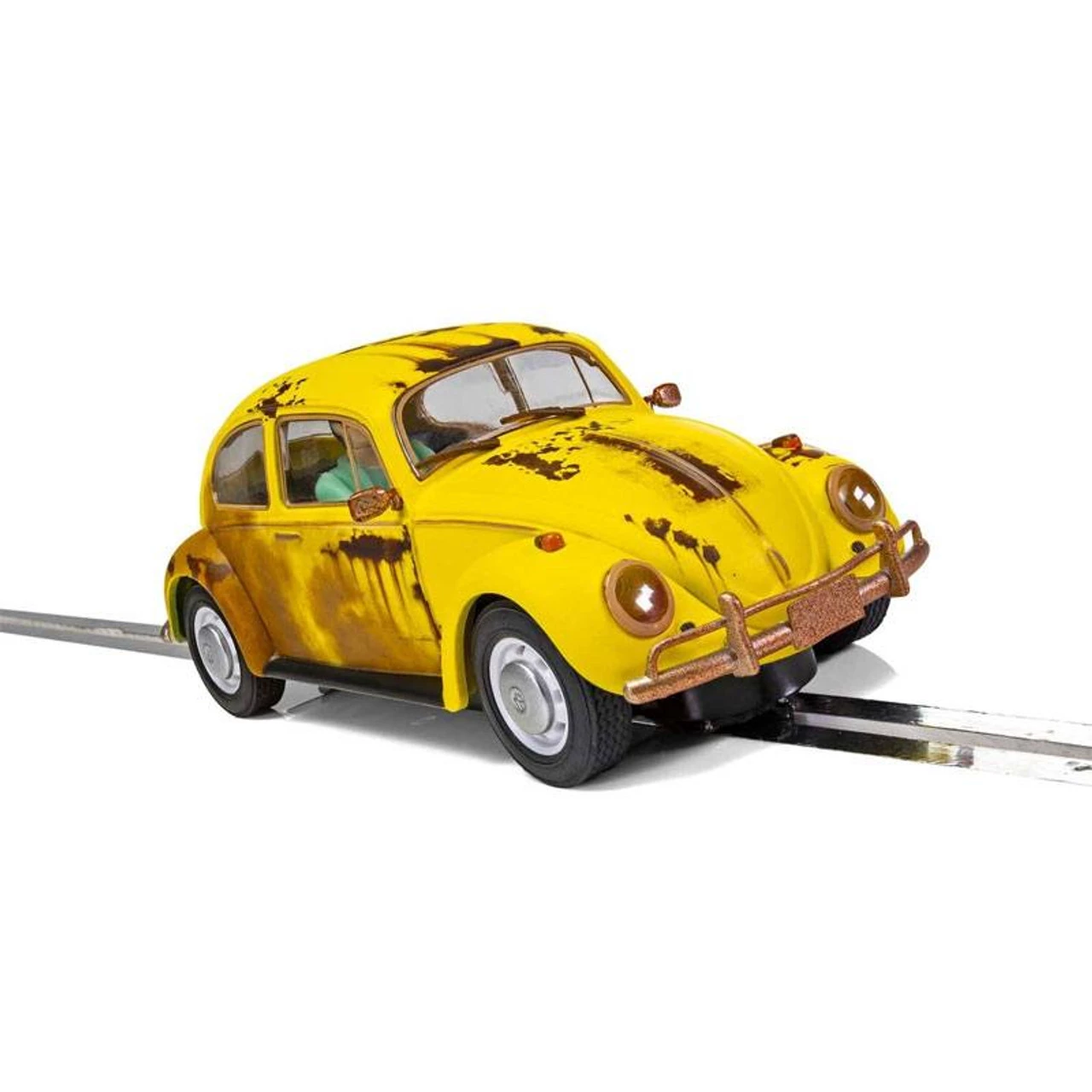 Scalextric Volkswagen Beetle Rusty Yellow Weathered 1/32 Slot Car - Image 3