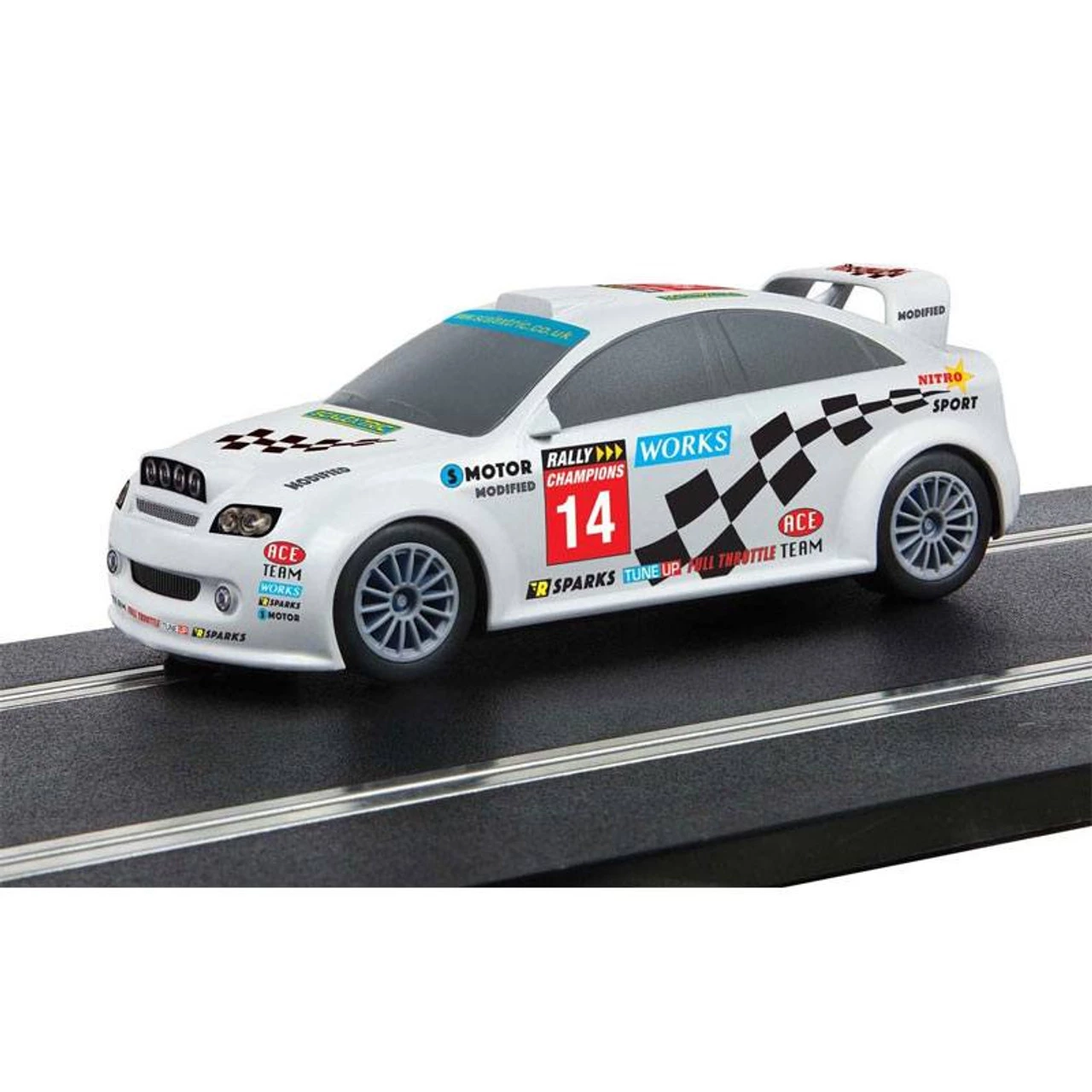 Scalextric START RALLY 'TEAM MODIFIED' White w/Decals 1/32 Slot Car