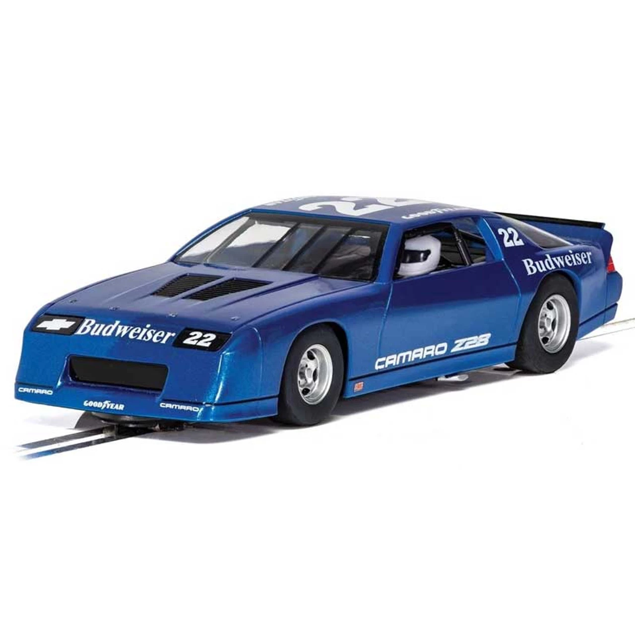 Scalextric Chevrolet Camaro Z28 Blue IROC-Z Budweiser 1/32 Slot Car